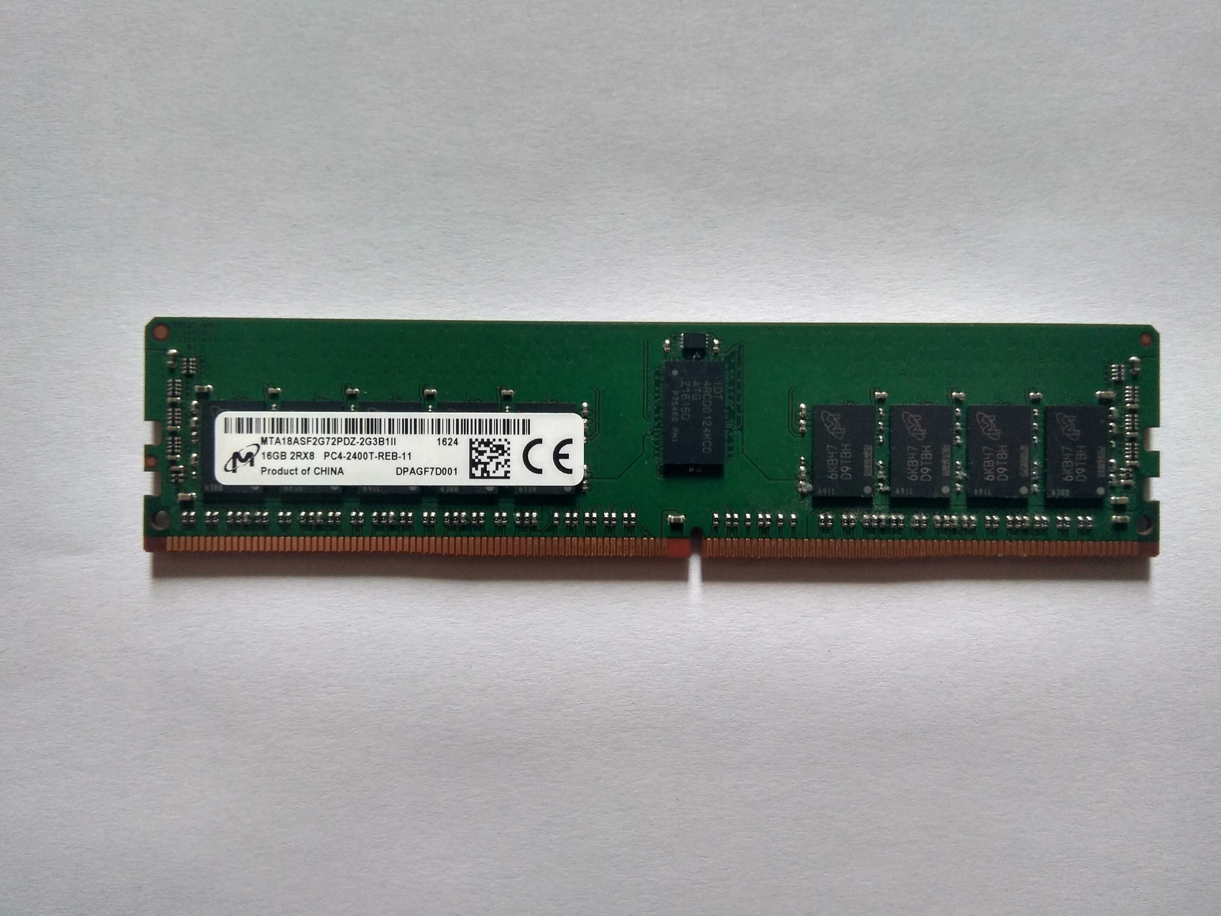 Память DDR4 Micron 16GB 2Rx8 PC4-2400T-REB-11 ECC REG серверная RDIMM