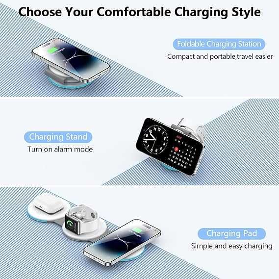Bezprzewodowa składana ładowarka do Apple Watch i iPhone - biała