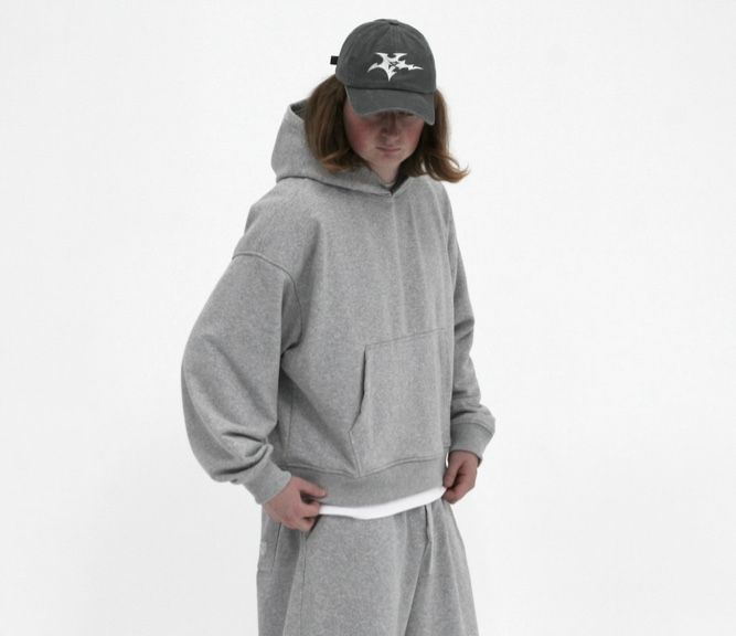 Оверсайз худі сірий M40 Oversized BOXY FIT меланж серый худи худак