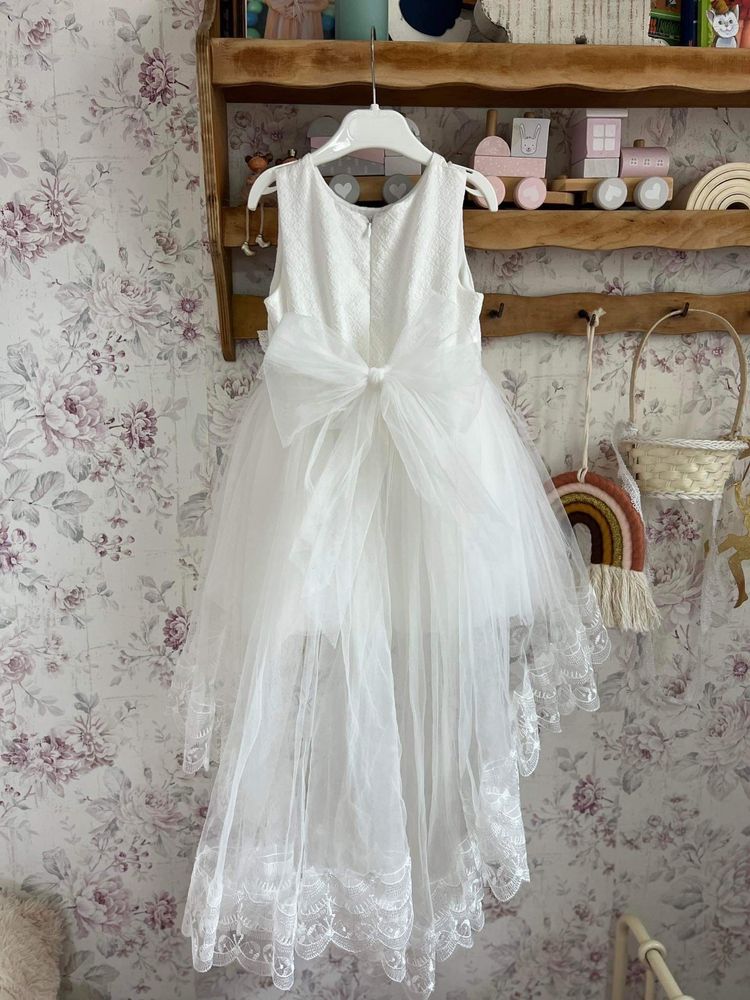 Piękna biała sukienka tiulowa - Bolerko GRATIS!