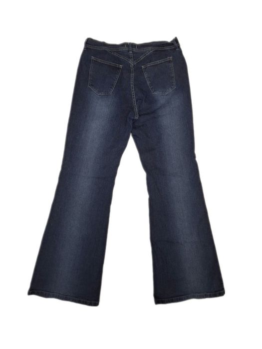 damskie spodnie jeansy granatowe dzwony L/40 vintage bawełna elastan