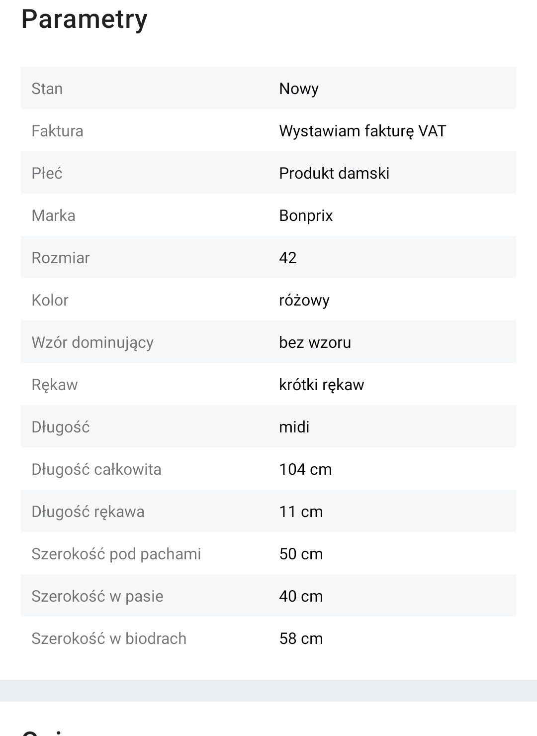 Sukienka ciążowa przed kolano Bonprix różowy r. 36/38