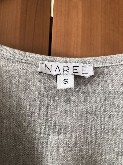 Piękna kobieca sukienka szara midi Grace Gray 100% wiskoza S Naree