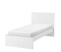 Cama branca IKEA Malm Individual (solteiro), com estrado