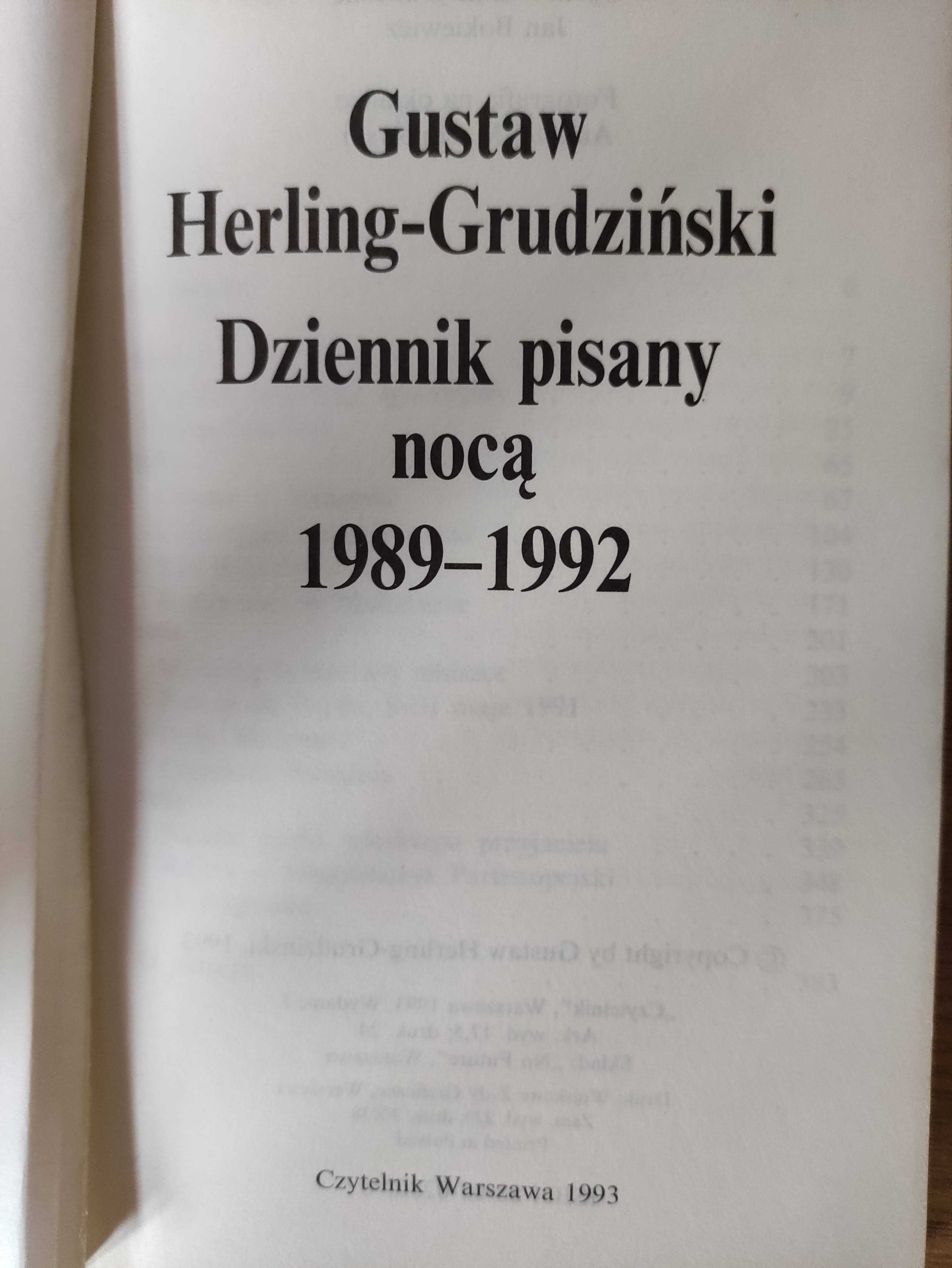 Dziennik pisany nocą od 1989 do 1992 - Gustaw H. Grudziński