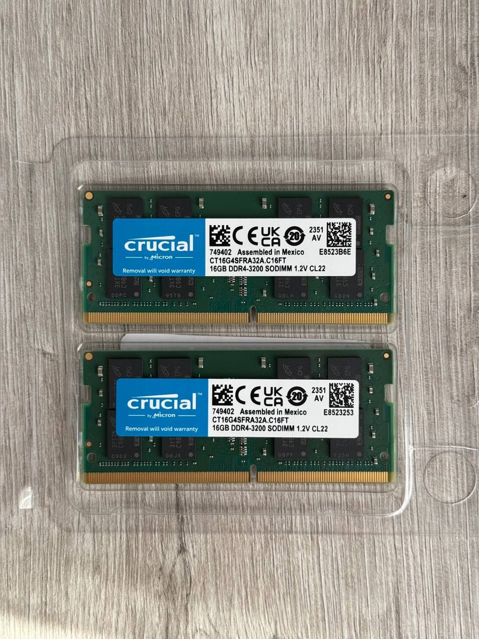 Оперативна памʼять Crucial DDR4 SODIMM Kit (2×16GB) 32GB 3200 MHz CL22