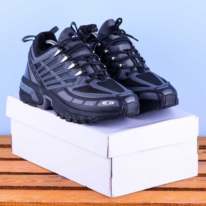 (2099) Термо Зимові Кросівки Черевики Salomon чорні з сірим (41-46)