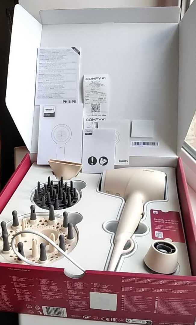 Фен Philips BHD829/00 з технологией SenseIQ - гарантия до 07.09.2026г.