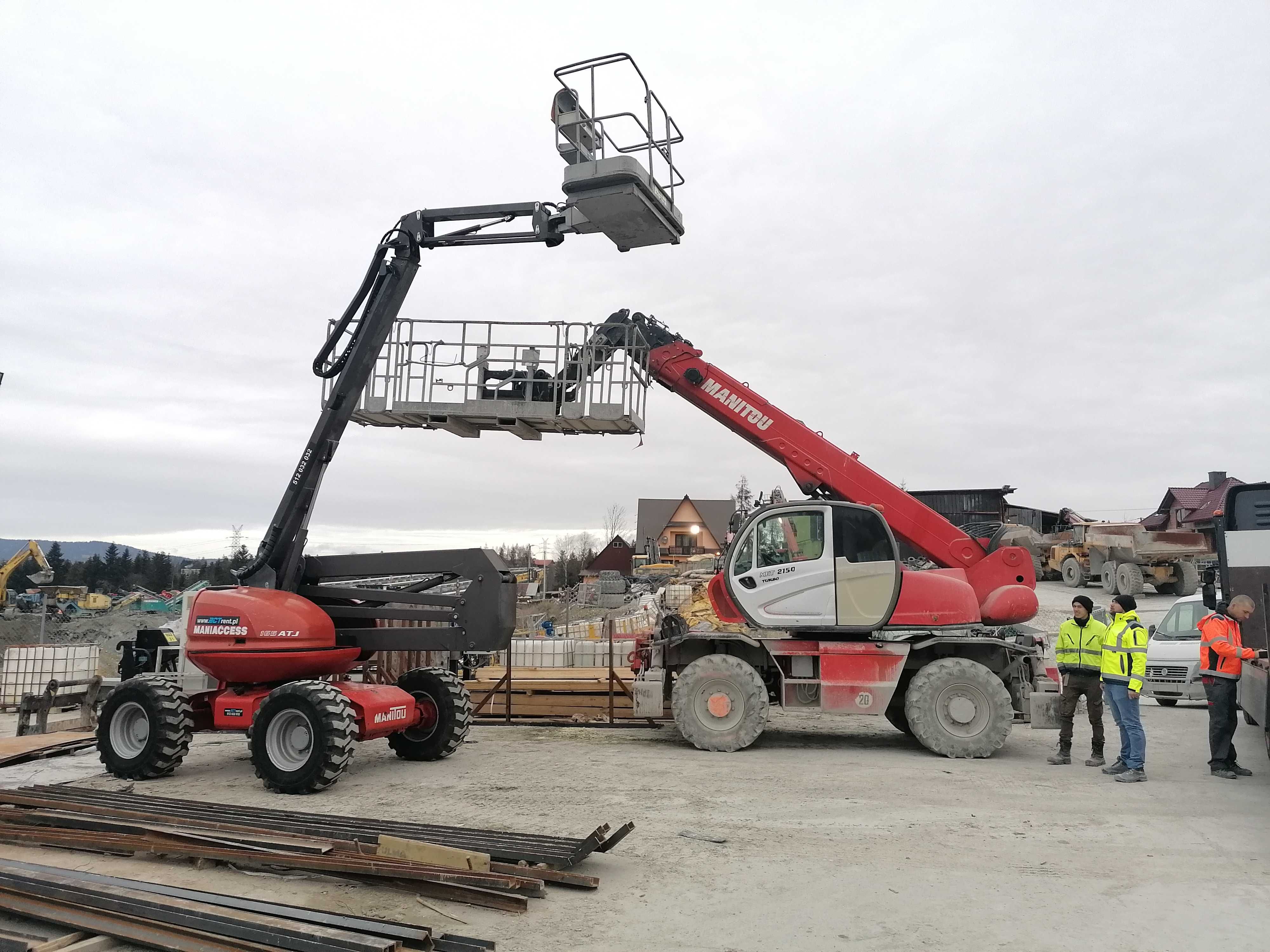 Podnośnik, zwyżka, ładowarka teleskopowa manitou mrt dźwig minikoparka