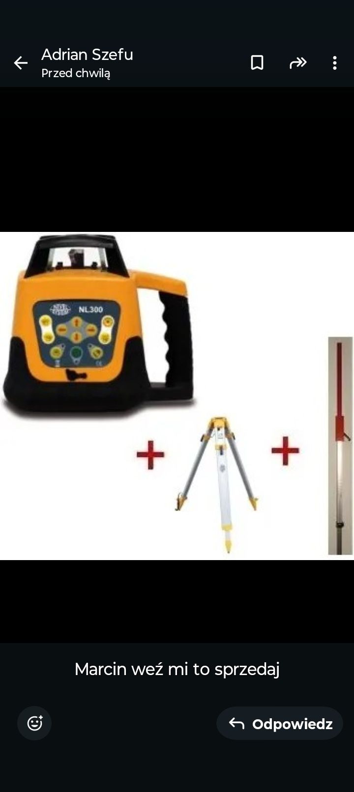 Niwelator laserowy Nivel System NL301 – KOMPLETNY ZESTAW + STATYW + ŁA