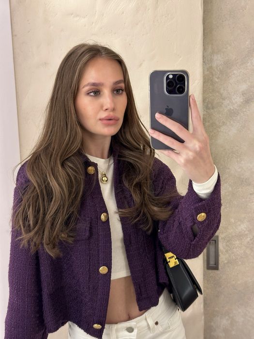 Жакет Zara Xs фиолетовый
