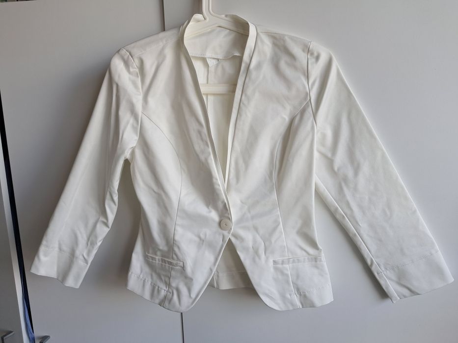 Kremowe ecru eleganckie bolerko rozm. 36