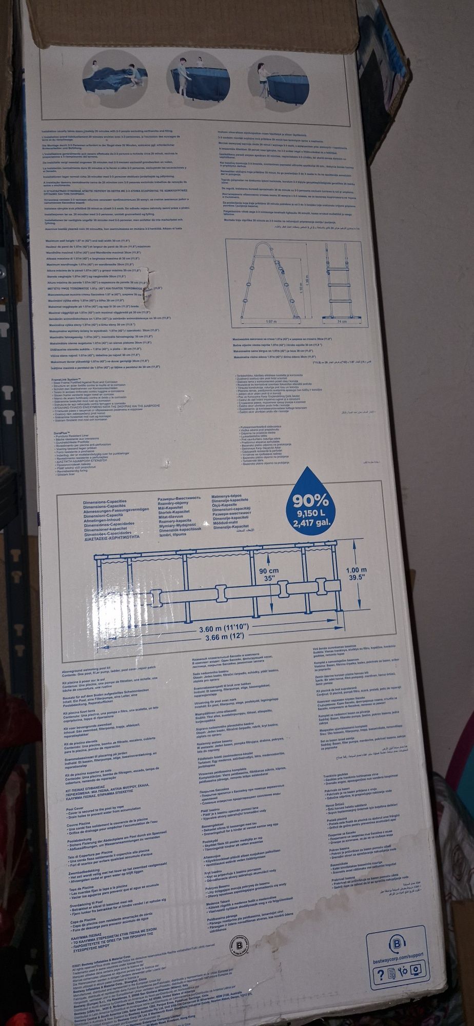 Piscina bestway 366cm x 100cm altura em bom estado ainda montada
