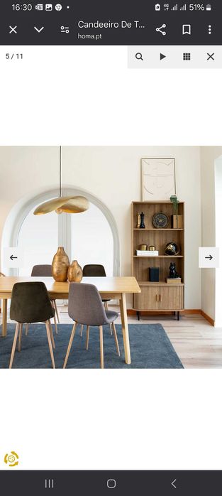 Candeeiro de teto em Latão