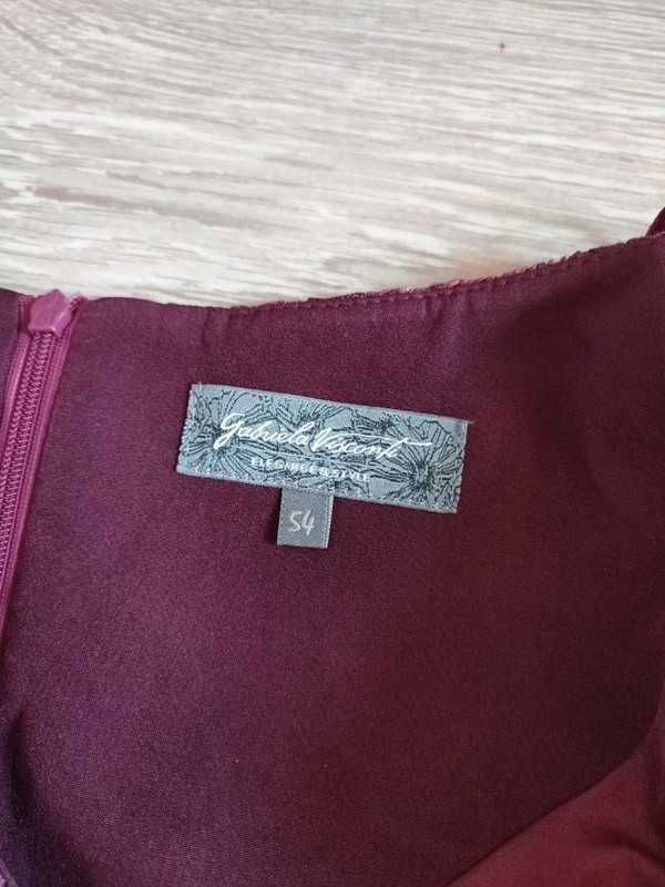 Sukienka bordo koronka mgiełka Gabriela Visconti 52/54
