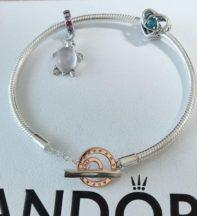 Bransoletka Pandora plus dwa charm'sy S925