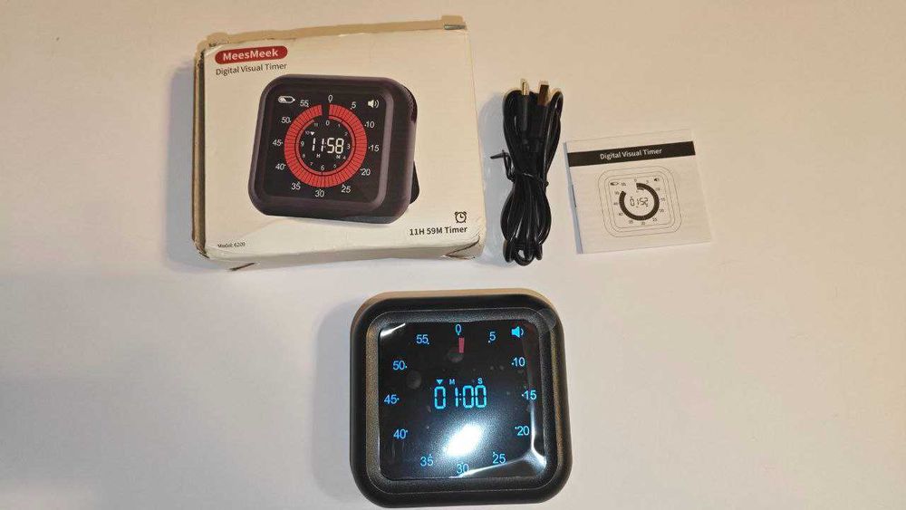 Таймер з поворотним регулятором, LED-дисплеєм і акумулятором