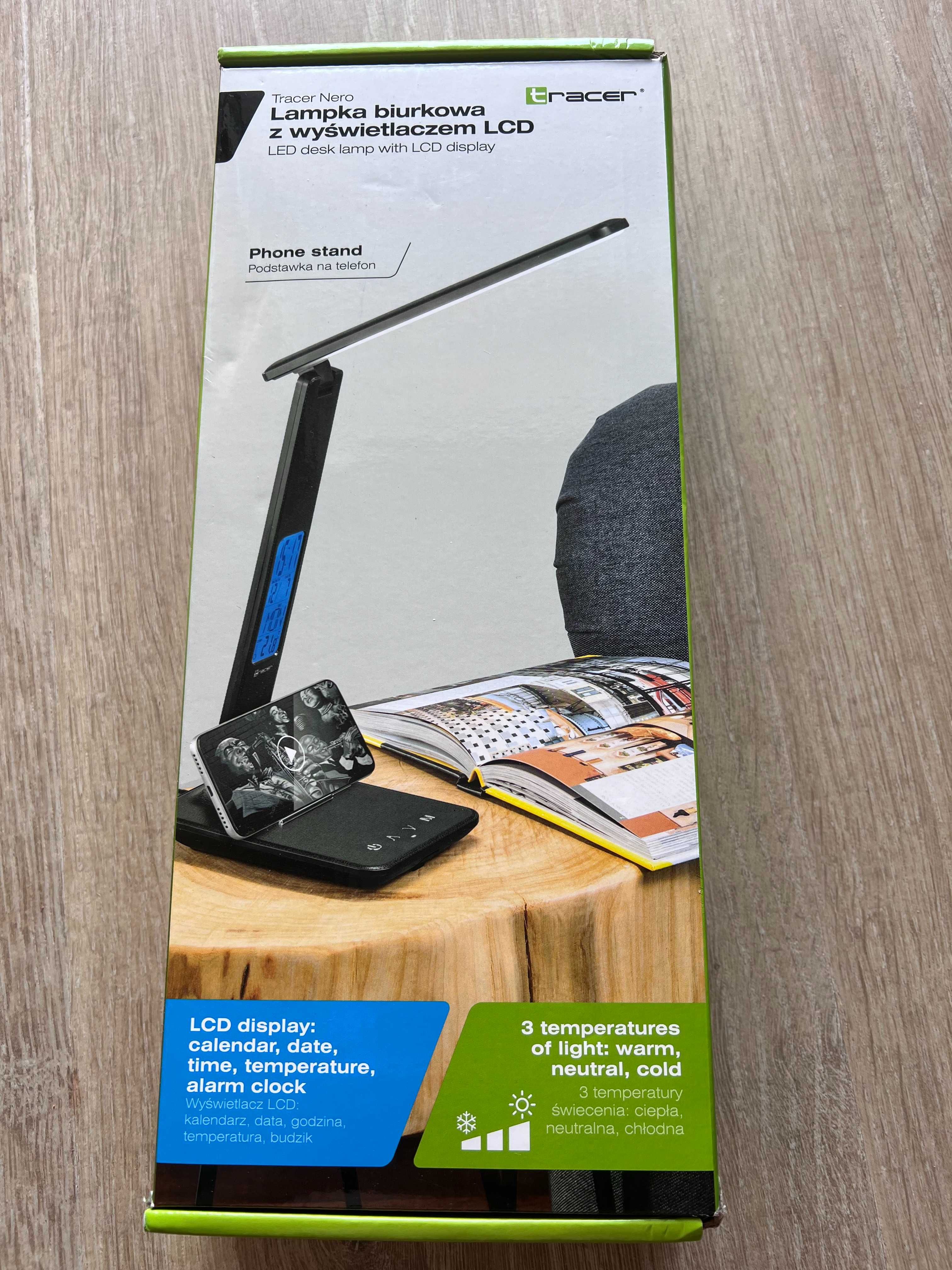 Lampka LED biurkowa regulowana biurko wyświetlacz z temperaturą USB