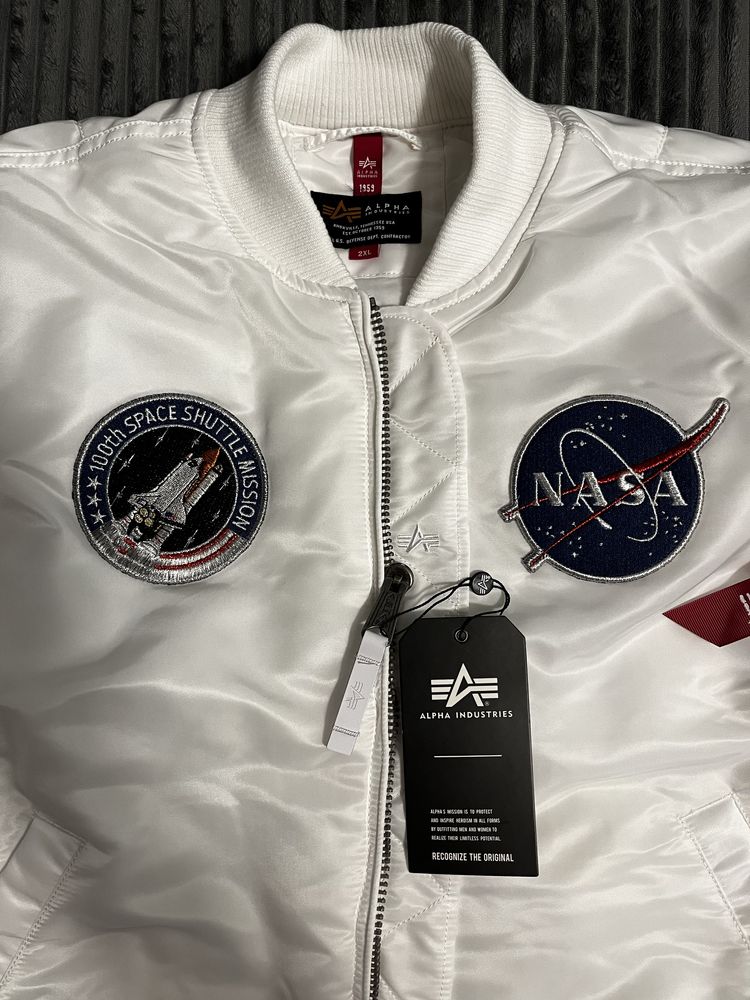 Alpha Industries MA-1 VF nasa lp, bomber white, r.XL . Nowa z metką