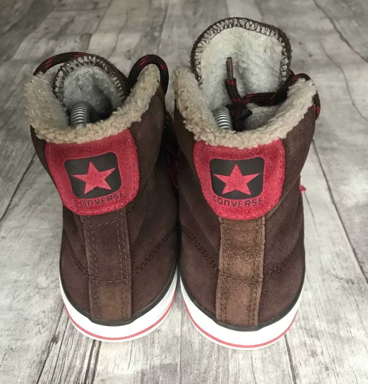 37p\23.5см Зимние утепленные мехом кеды ботинки converse all star