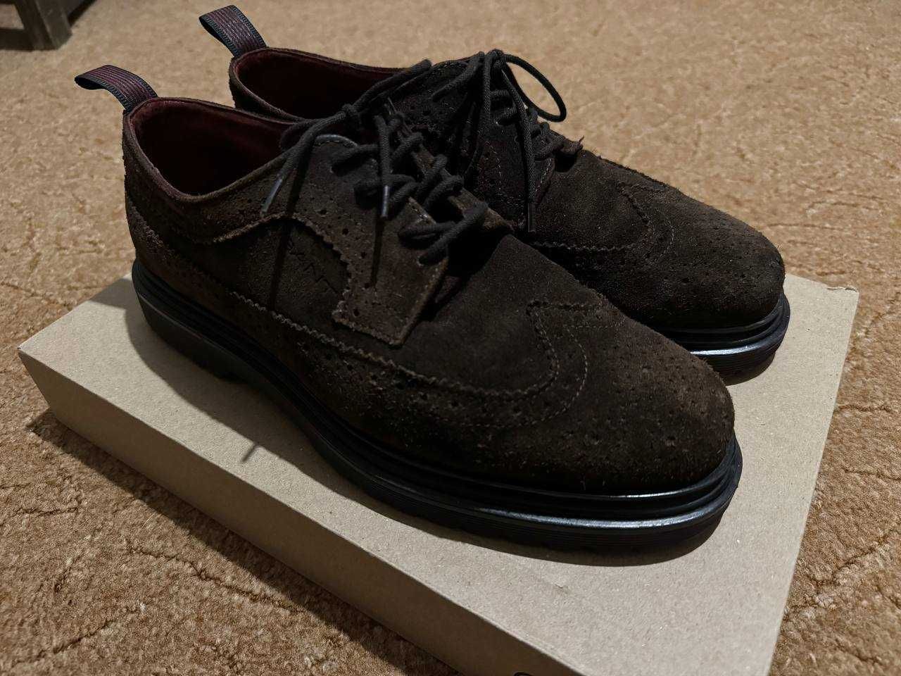 Чоловічі туфлі GANT замшеві шкіряні коричневі  41 розмір