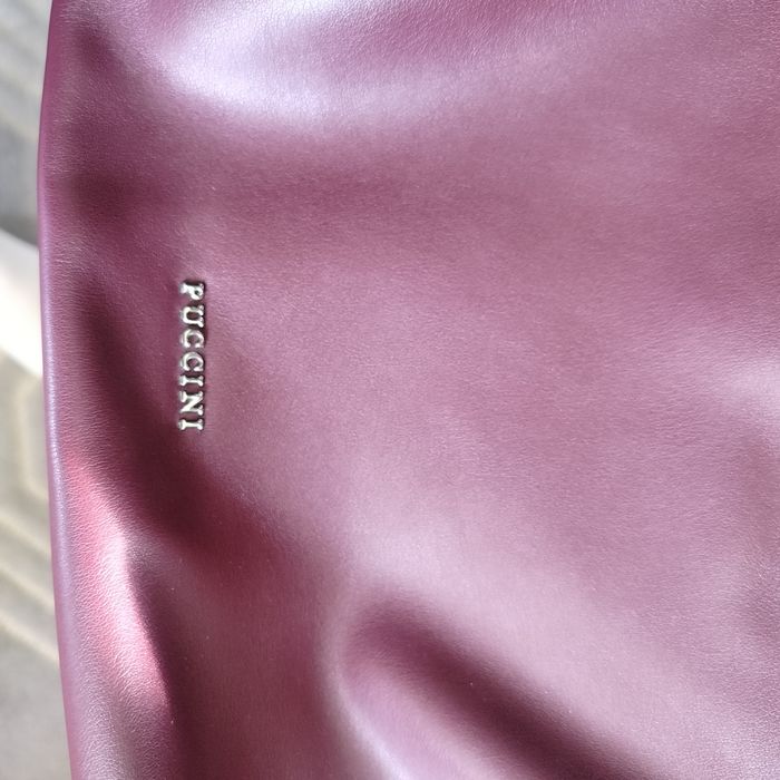 Torebka damska miękka Puccini zamek śliwka burgund nowa