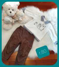 Bluza sweter swetr sweterek spodnie joggery komplet zestaw set r.80