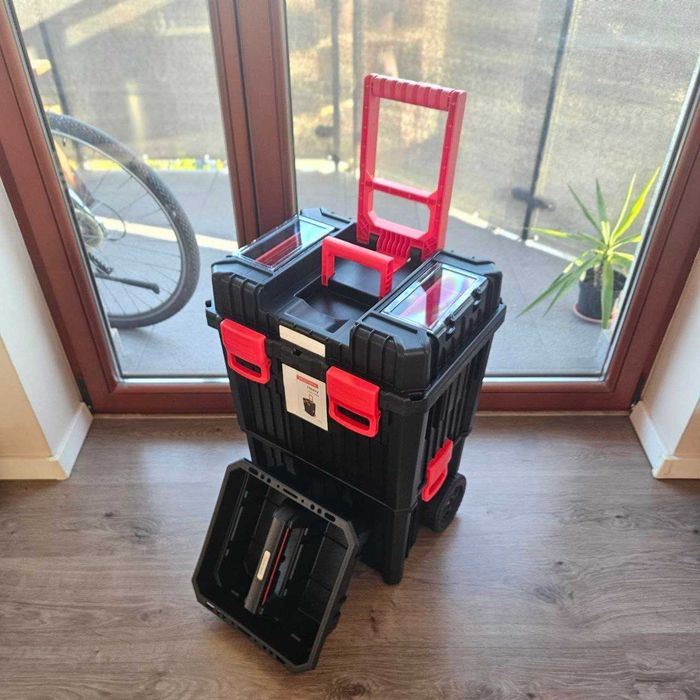 XXL Nowa Mocna Skrzynka Narzędziowa Na Kółkach Budowa+GRATIS Organizer
