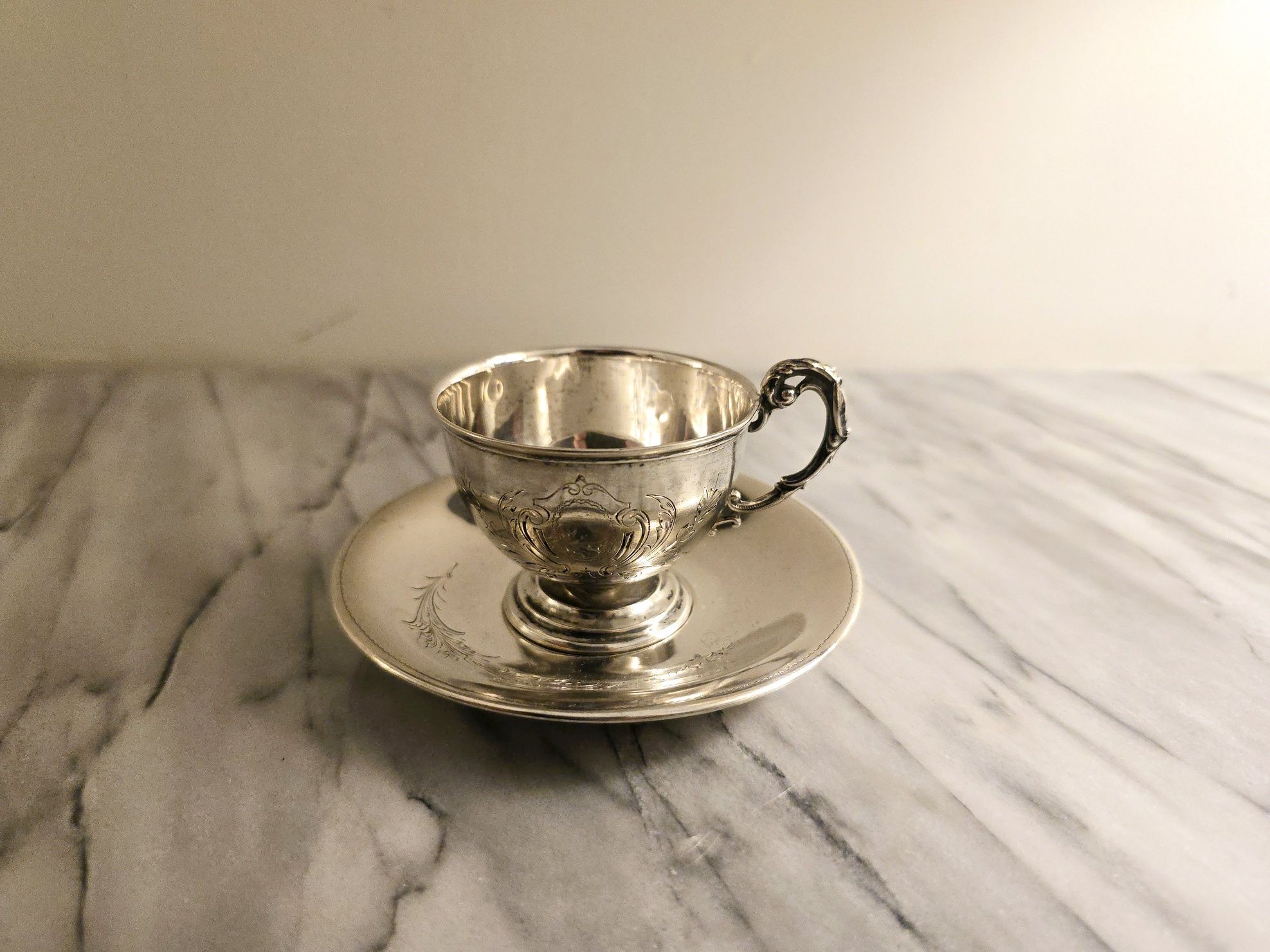 Chavena para café em prata portuguesa cabeça de javali II título