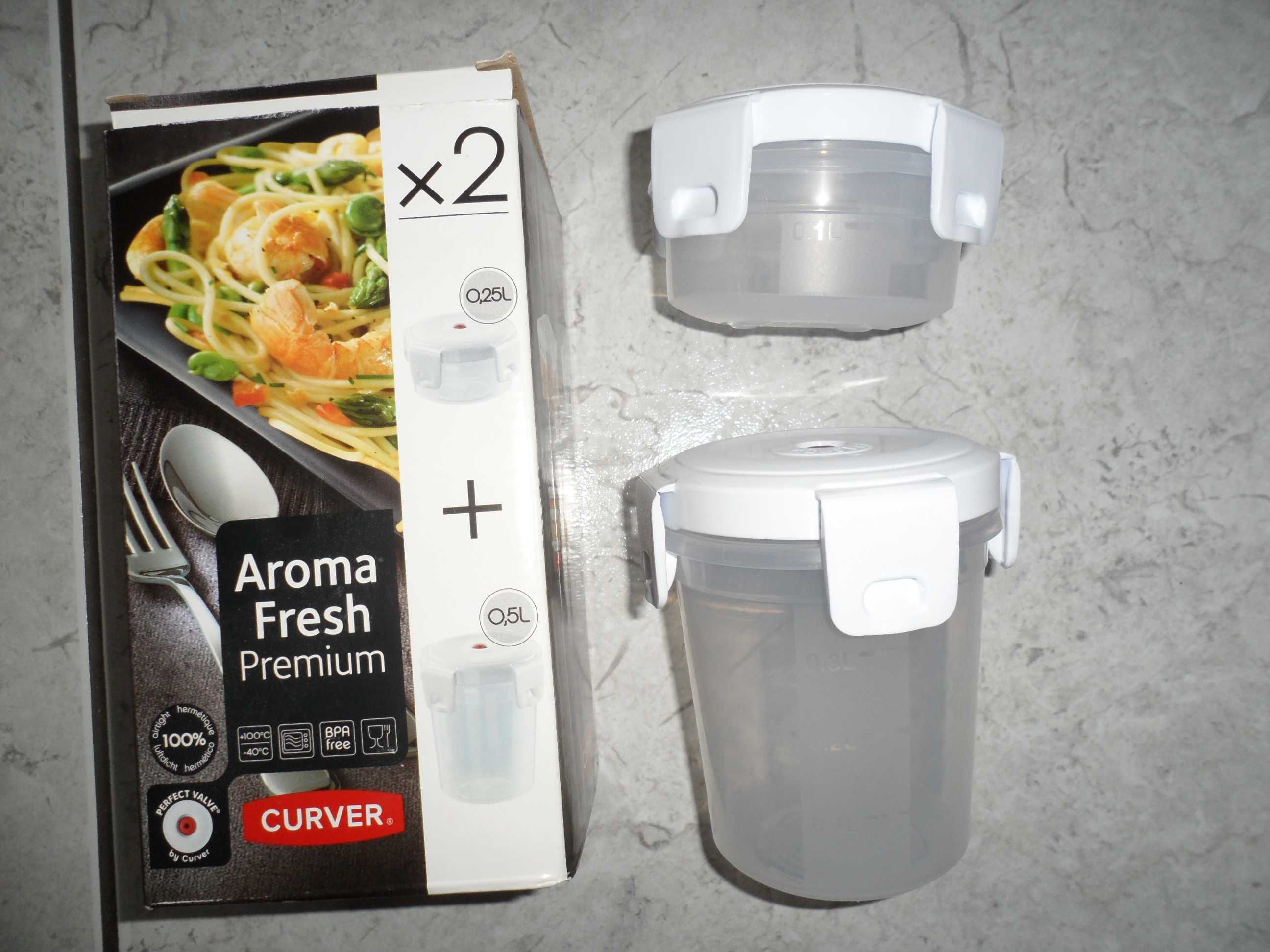 curver pojemniki na żywność Aroma Fresh Premium 2szt 0,25l + 0,5l nowe