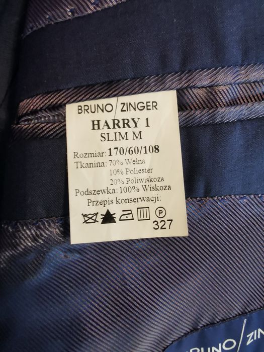 Garnitur Męski Bruno Zinger Slim rozmiar 170/60/108  granatowy.