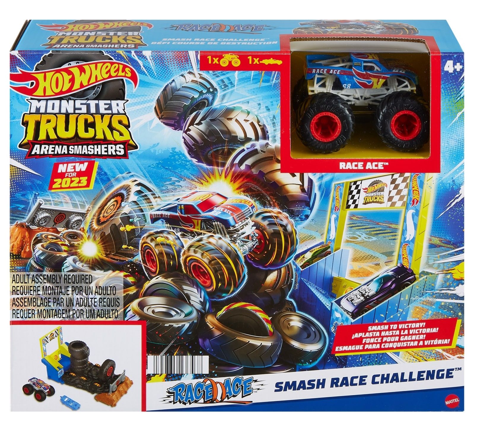 hot wheels hnb89 monster truck arena wieża opon + autko