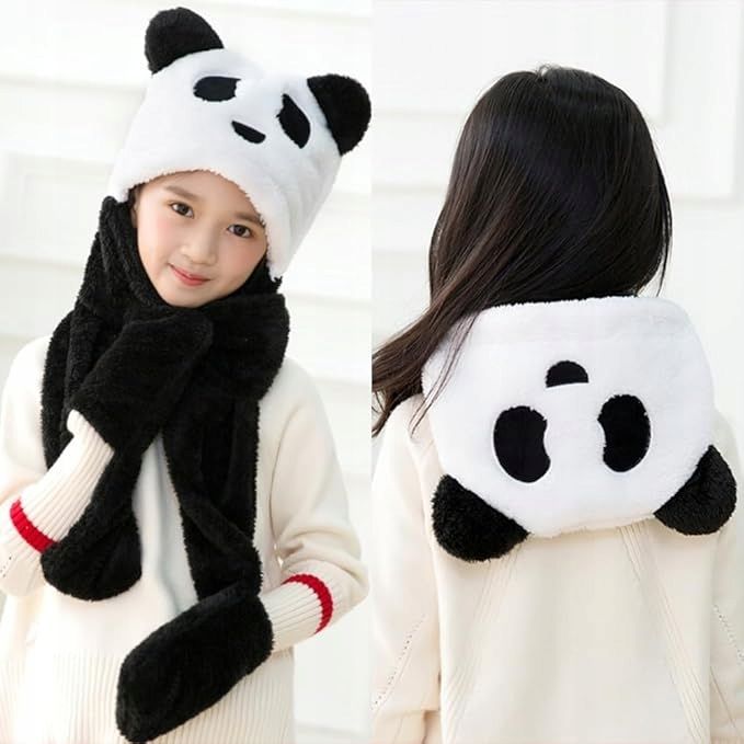 Zabawna Czapka Zwierzęca Miękka Pluszowa Czapka Panda Rozmiar M, 7+