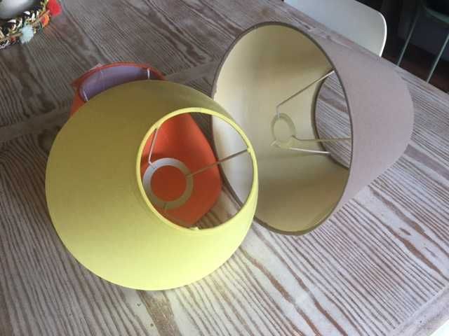 3 Abajours em tecido, novos