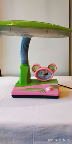 Настольная лампа на гибкой стойке с часами будильником для детской .