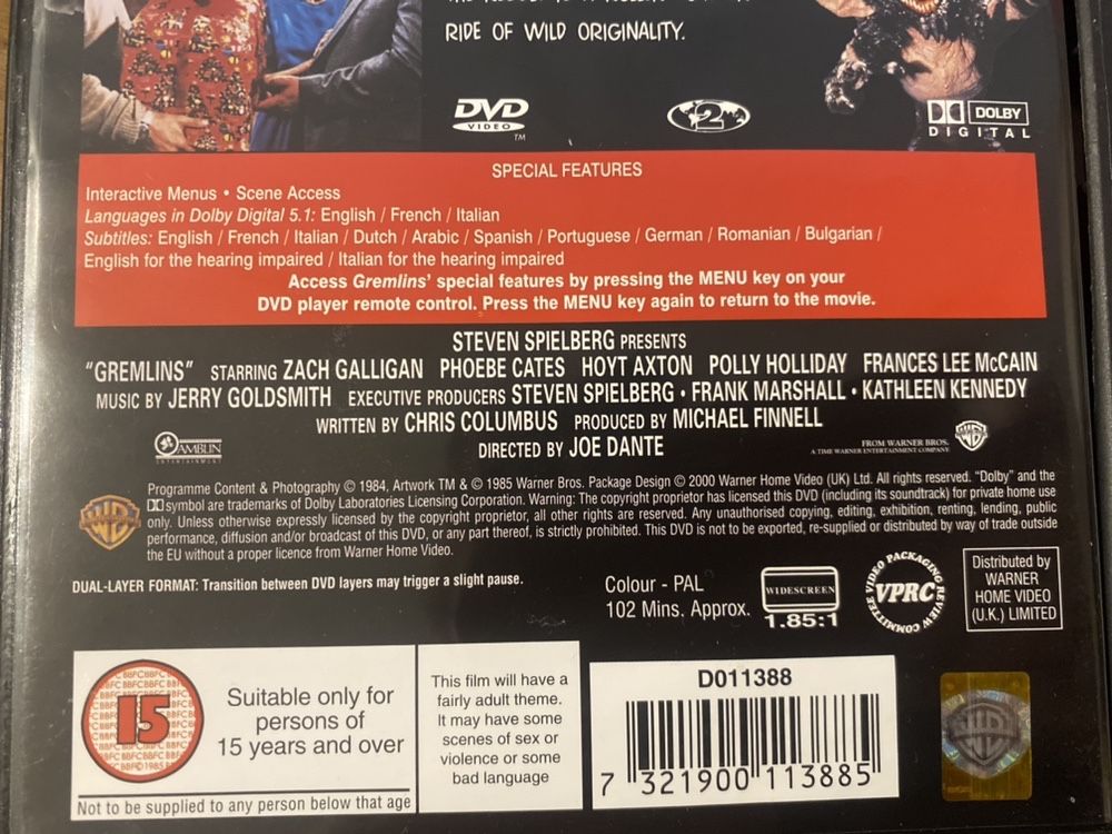 DVD Set Gremelins Collection 1 e 2
