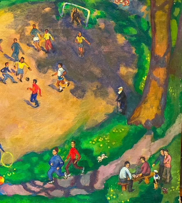 Картина ,,Неділя у Сирецькому лісіʼʼ 1976р. Картини. Соцреалізм.