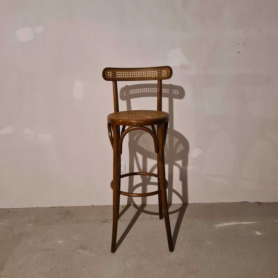 stołek barowy thonet rattan lata 60 70 Włochy PRL vintage retro