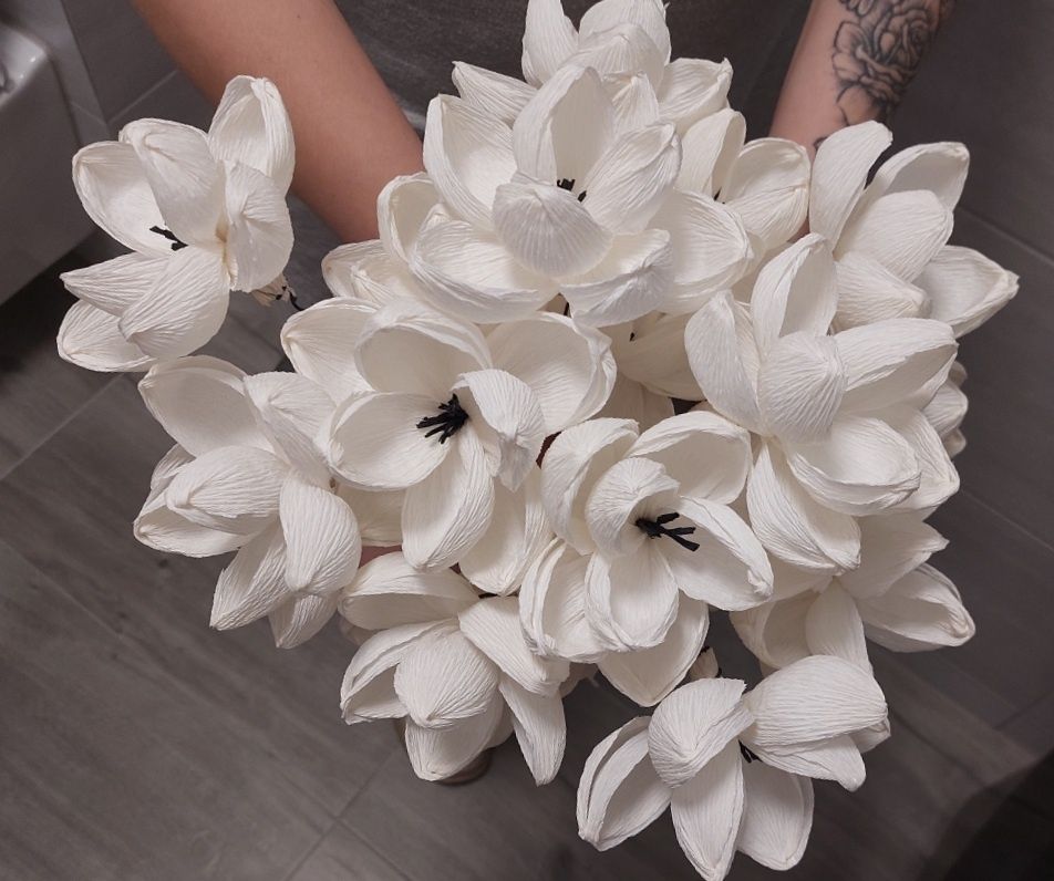 Kwiaty z bibuly handmade