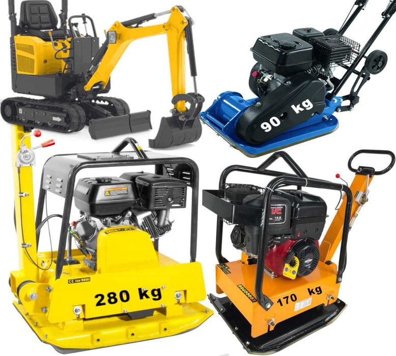 Zagęszczarka minikoparka  łata wibracyjna listwa  wynajem łódź