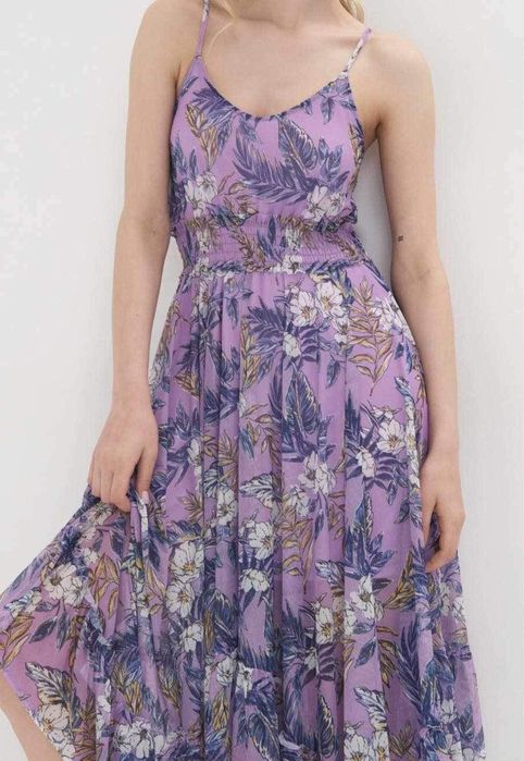 Maxi sukienka w kwiaty, na ramiączka, Sinsay 40, L