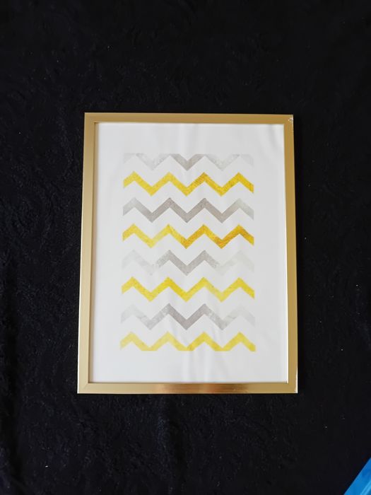 Ramka szklana złota 42 x 32 cm