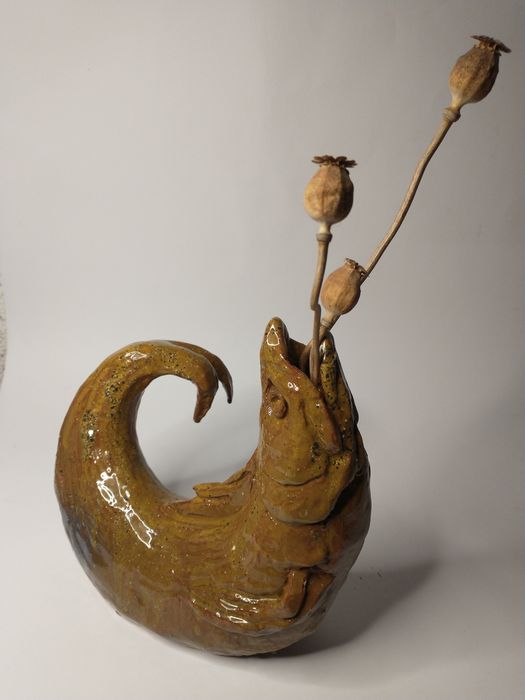 Unikatowa rzeźba ceramiczna Ryba