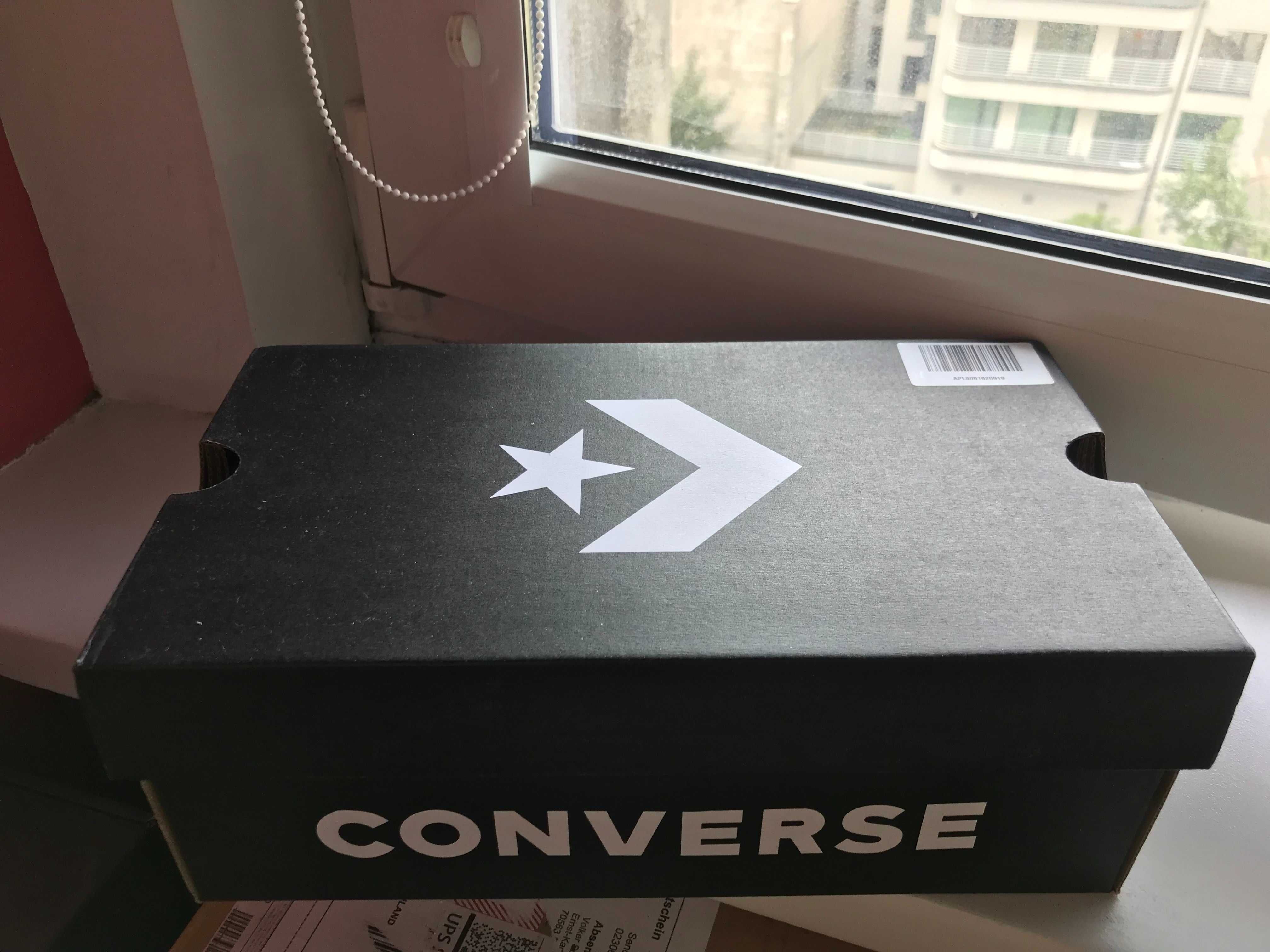 buty Converse skórzane czarne do kostki