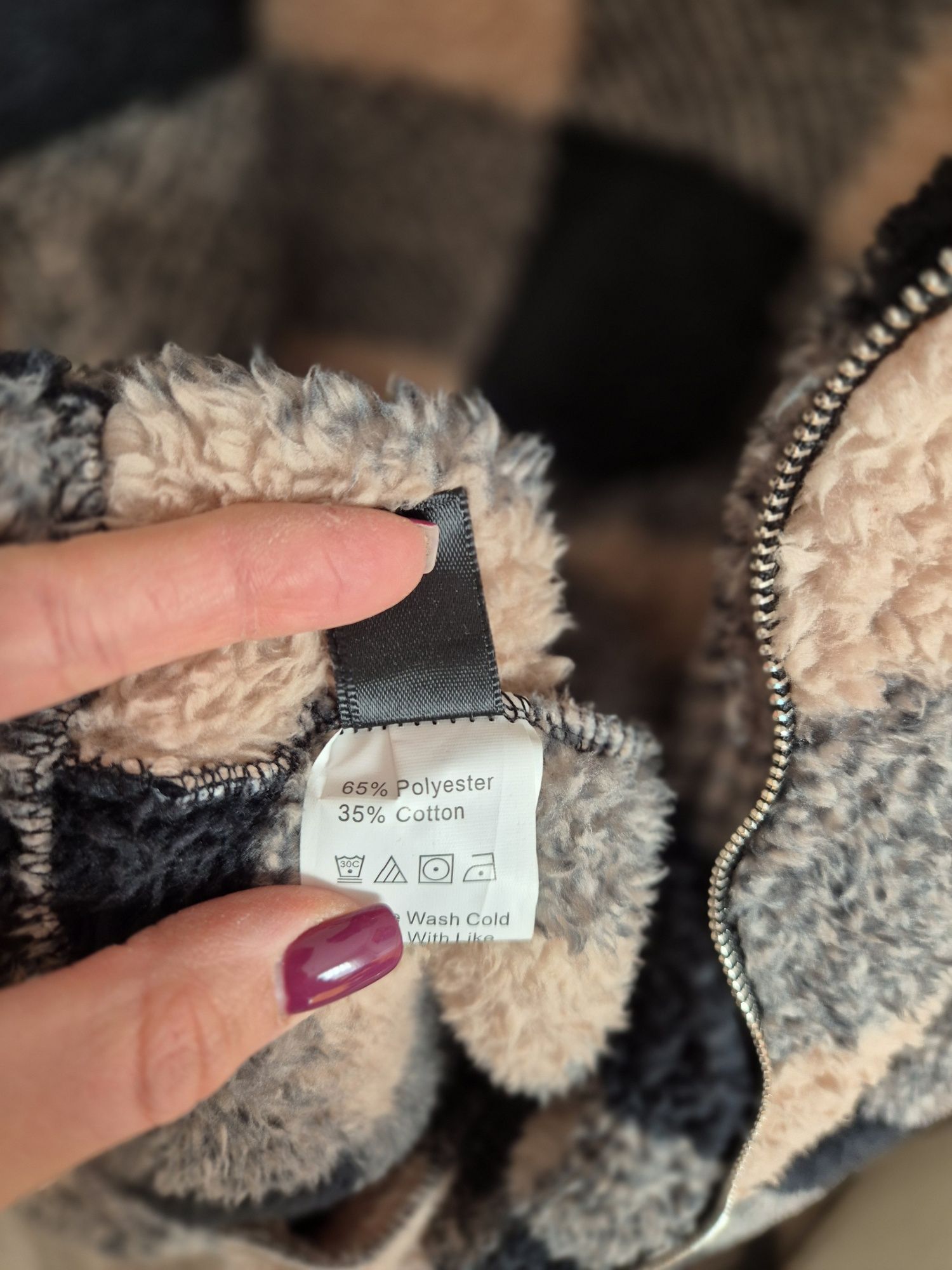 Kurtka przejściowa polar w kratę Shein S 36