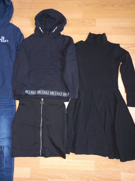 Пакет на девочку 10-11 лет куртка, платье, толстовка Benetton, флиска