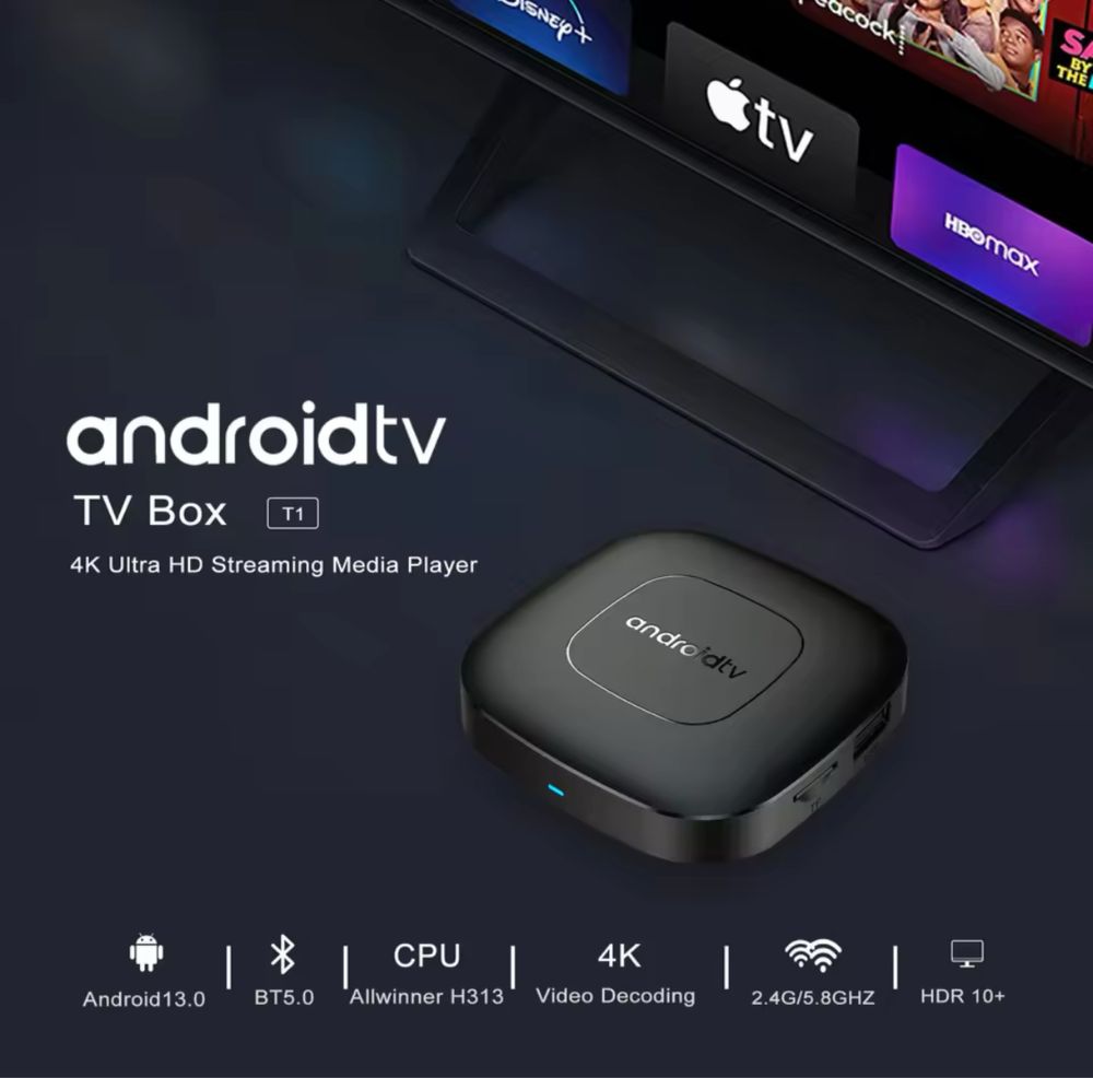 Tv Box Android 13 com bluetooth e Wi-Fi dual band 2.4 e 5G