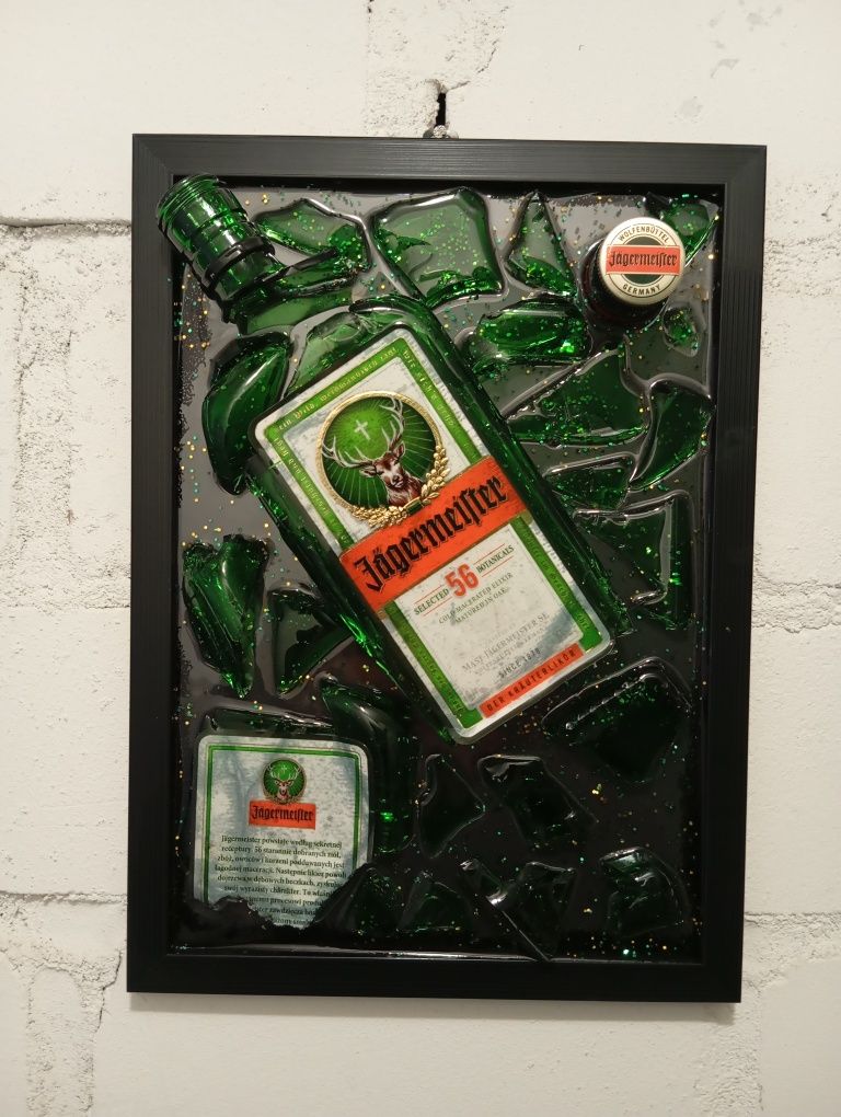 Obraz Jägermeister ozdoba prezent urodziny whisky żywica pop art loft