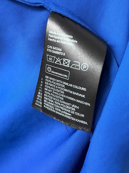 Bluzka H&M Głęboki Granat, Rozmiar L, Koszula do Biura Jedwabista