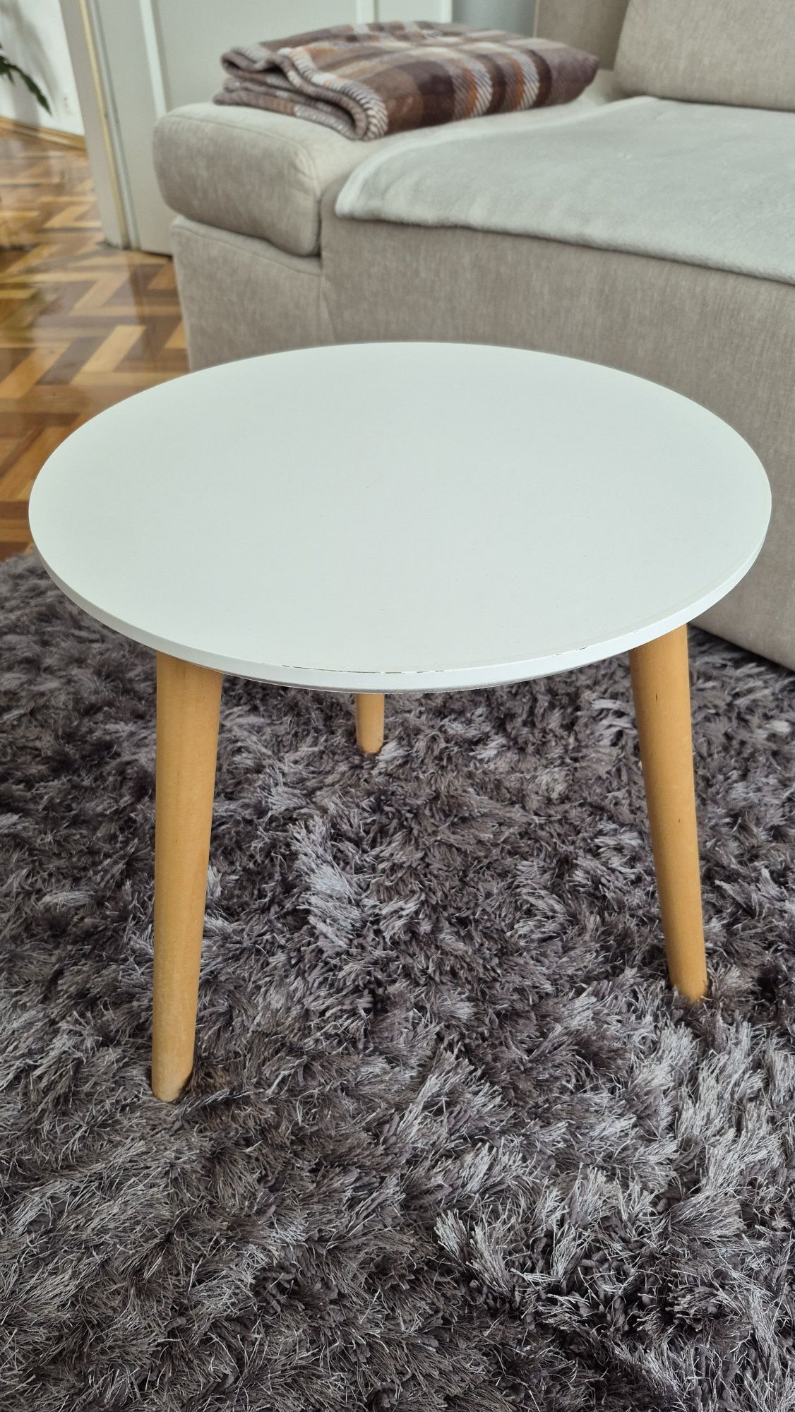 Stolik kawowy okrągły biały 40cm